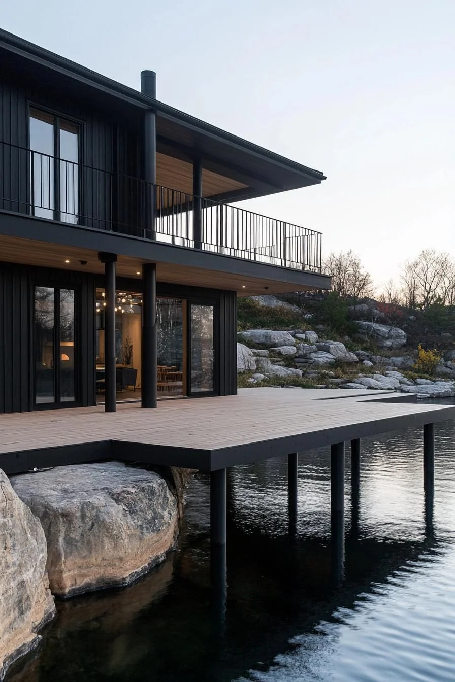 Lakeside Retreat with Modern Lines