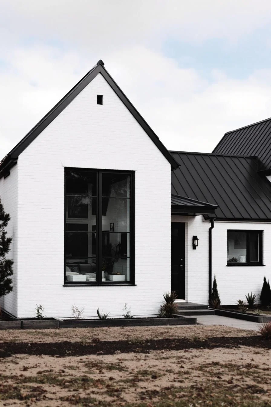 2) Bold White Home With Jet-Black Details