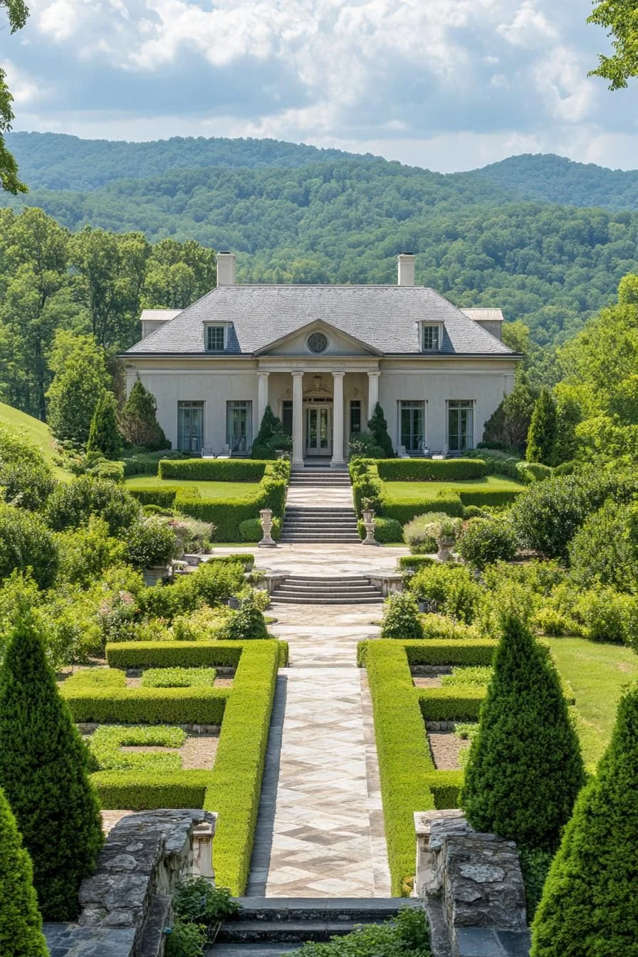 Elegant Manor Surrounded by Green Hills