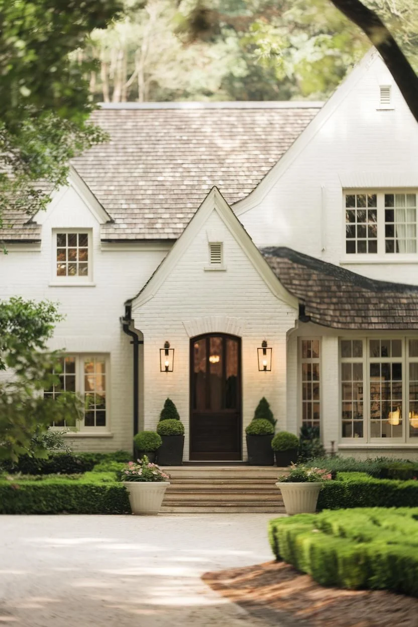 Gabled Cottage Surrounded by Greenery
