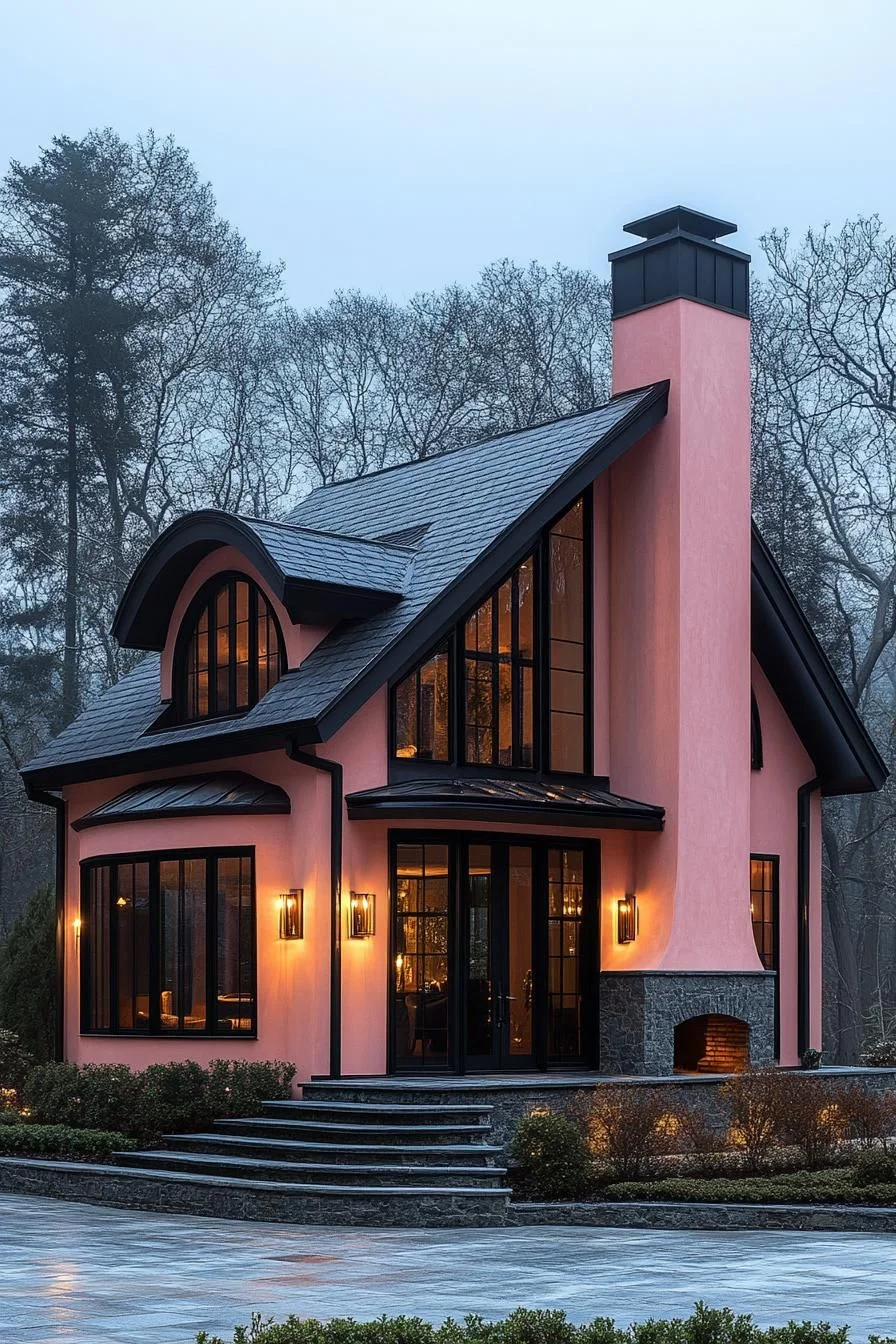 A Rosy Retreat at Dusk