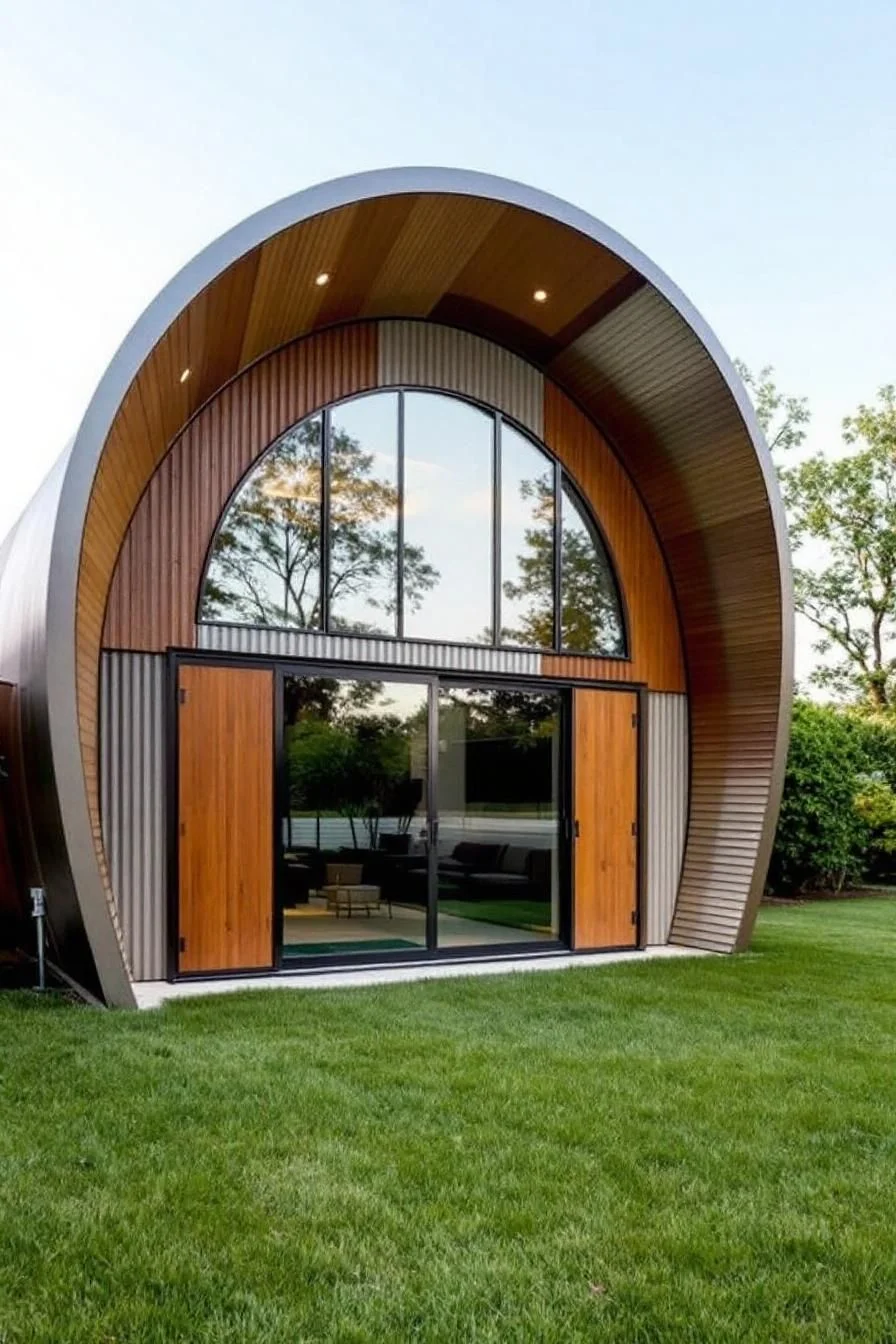 A Modern Metal Home at Moonrise