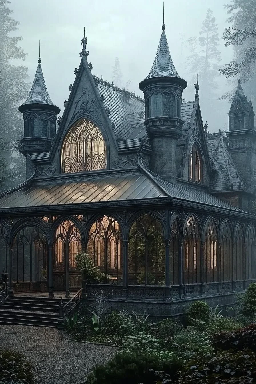 Towering Spires of a Gothic Estate