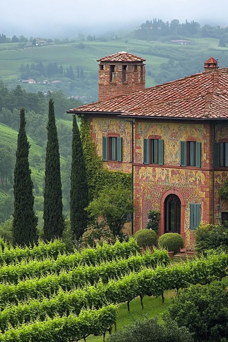 A Hillside Villa Surrounded by Countryside