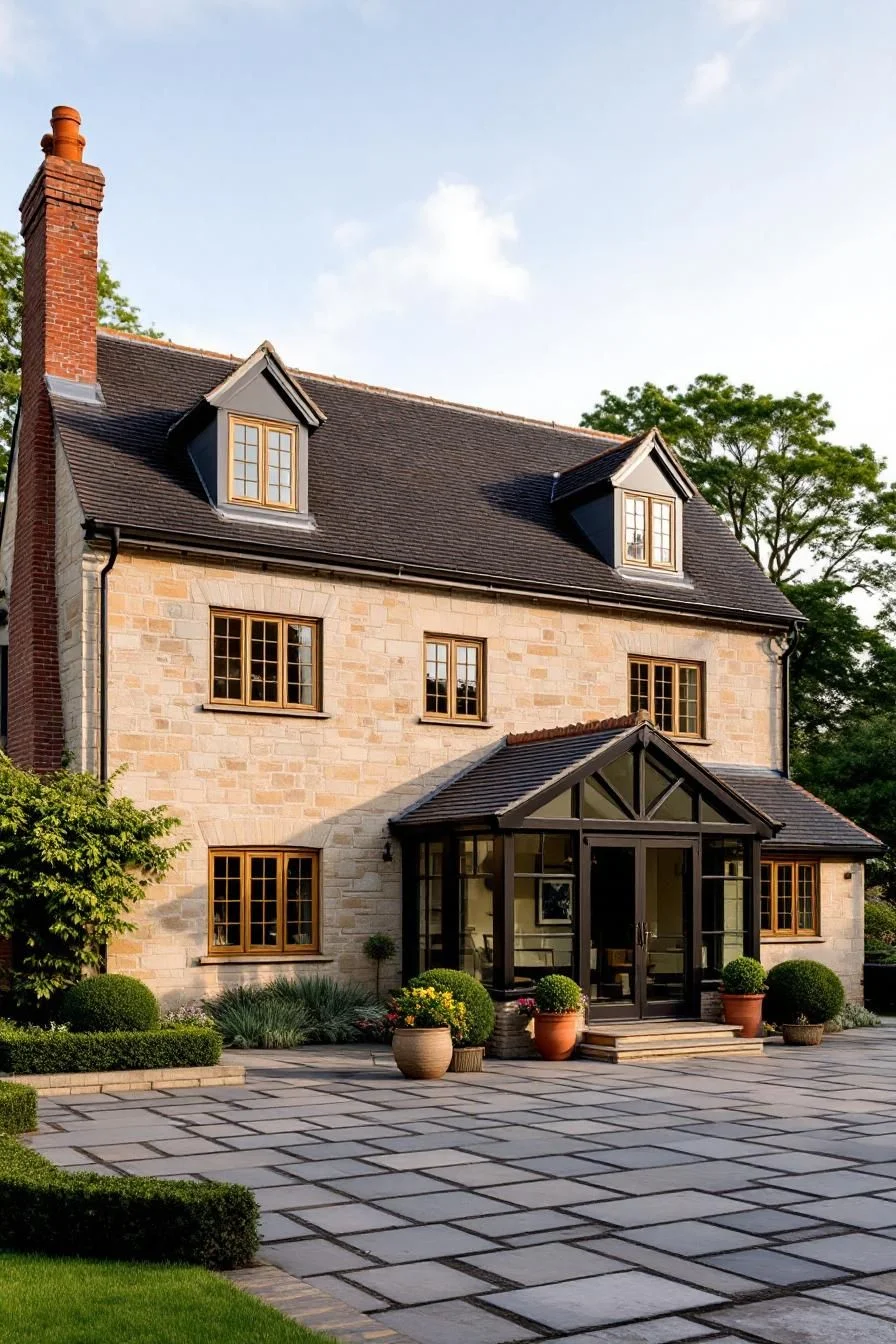 A Stone Home with a Cheerful Chimney