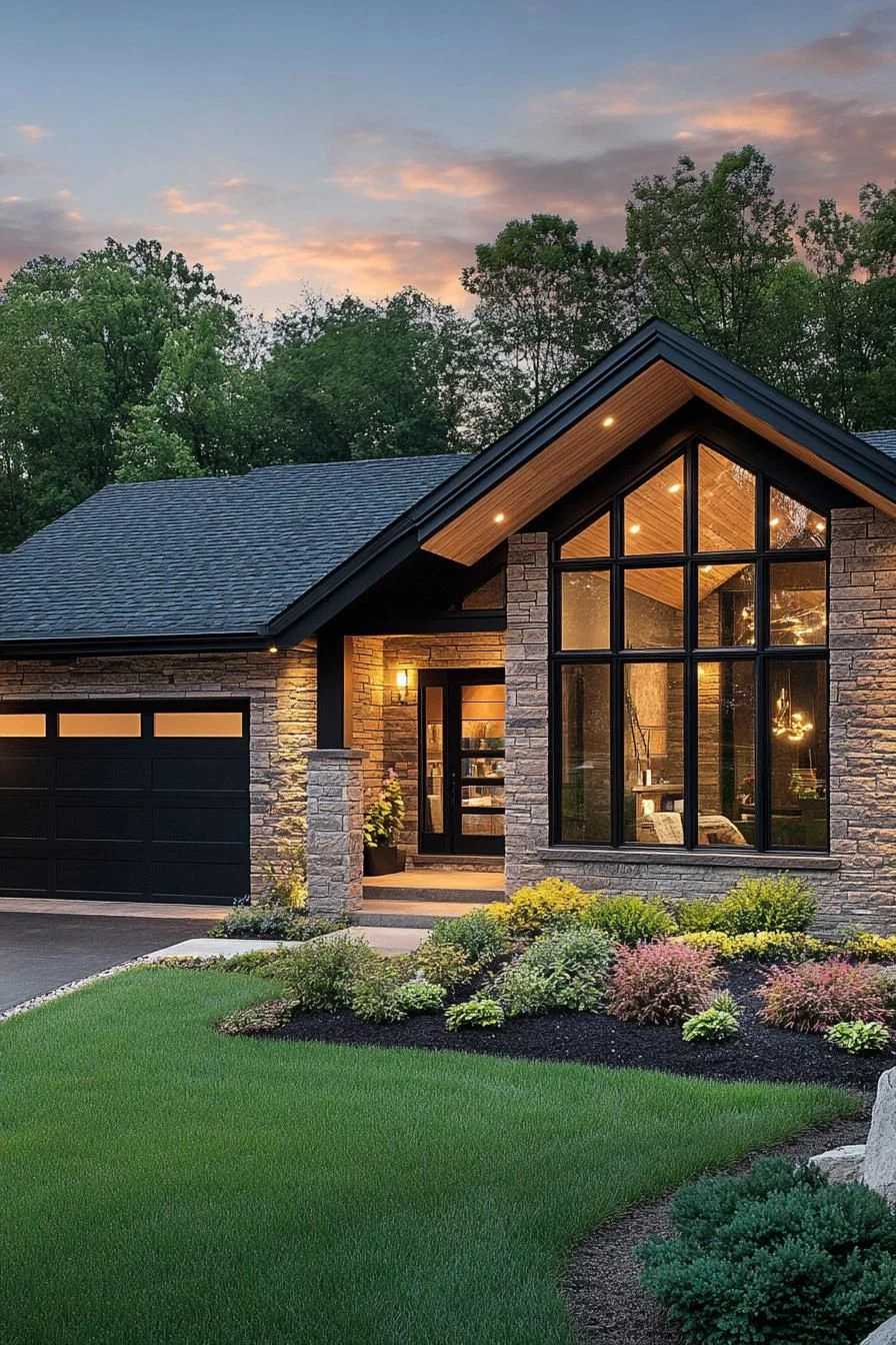 A Modern Bungalow at Dusk