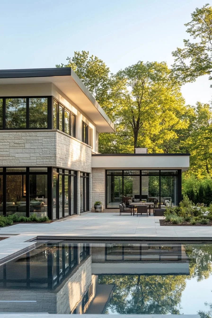 A Modern Blend of Glass and Stone