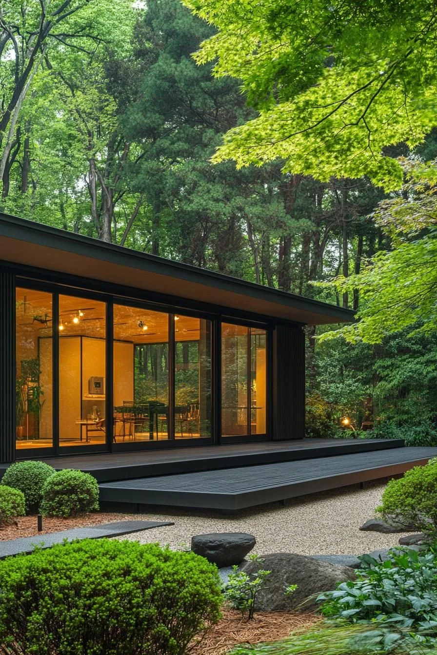 A Modern Zen Retreat in the Forest