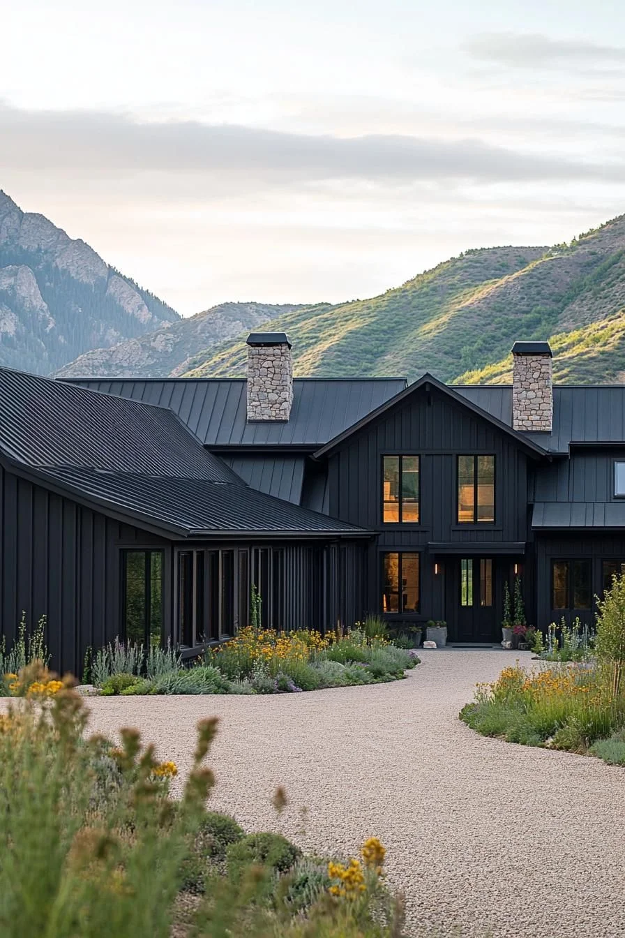 A Midnight Chalet in the Mountains