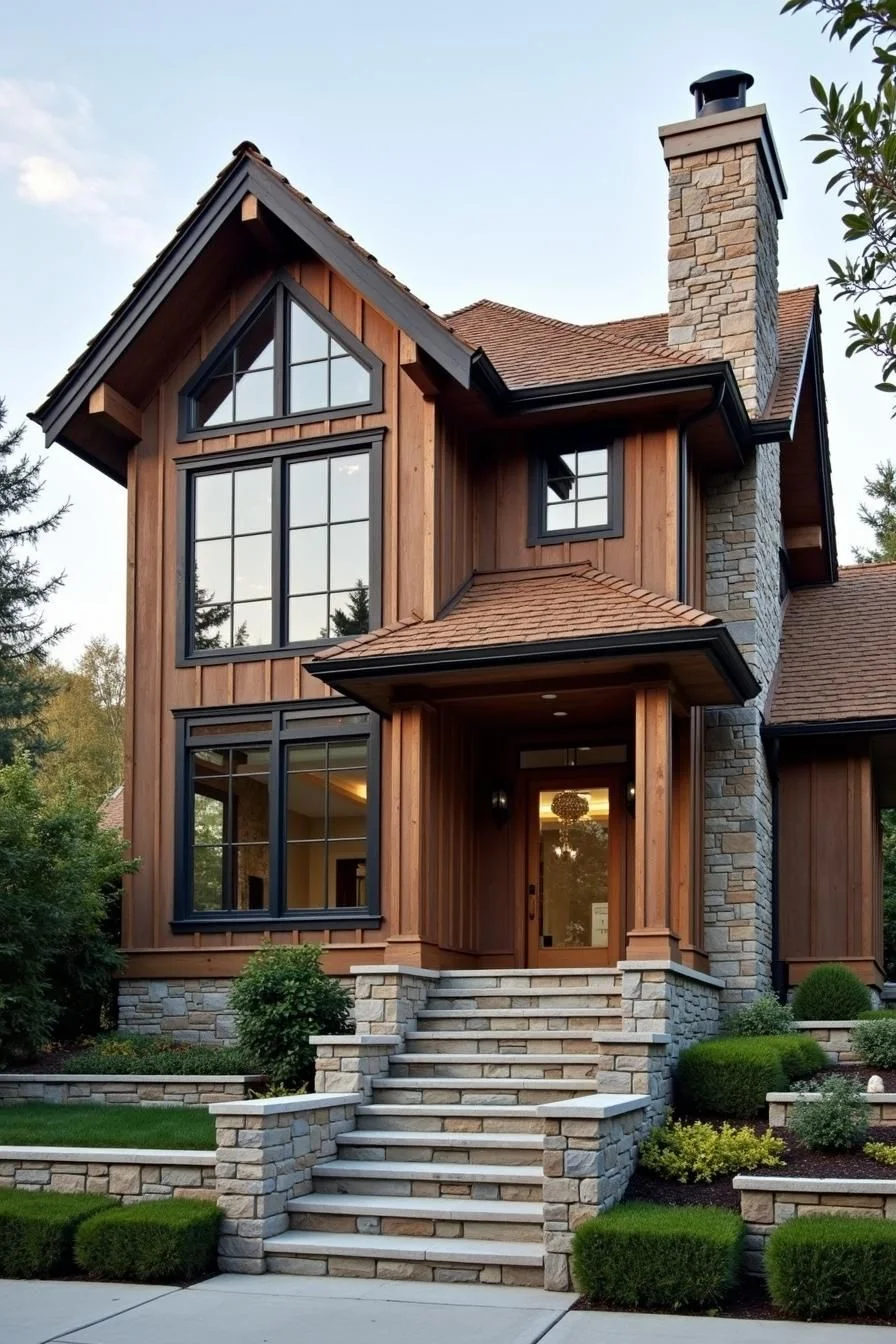 Timber Design Paired With Stone Accents