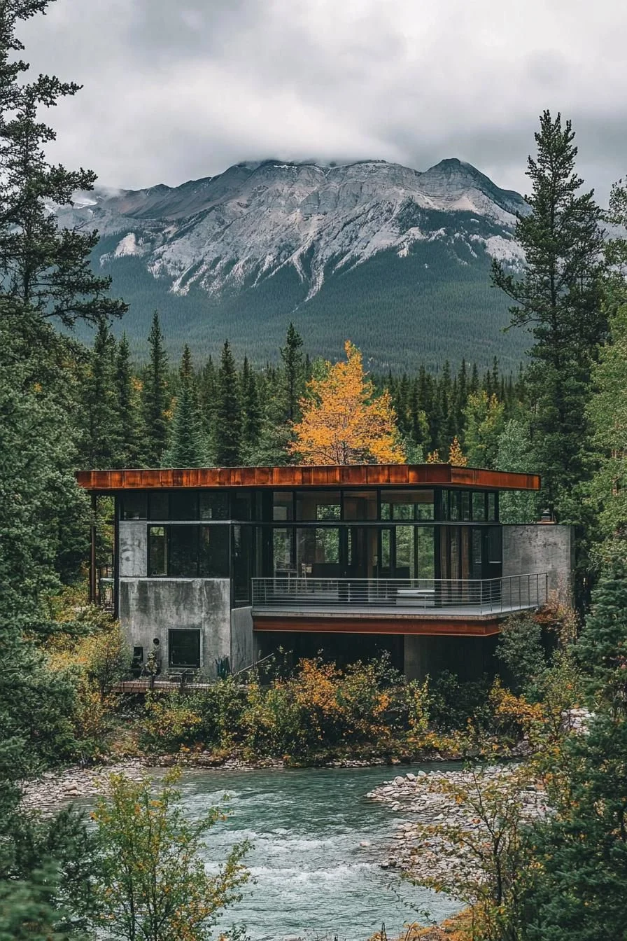 A Copper-Topped Cabin Along the River