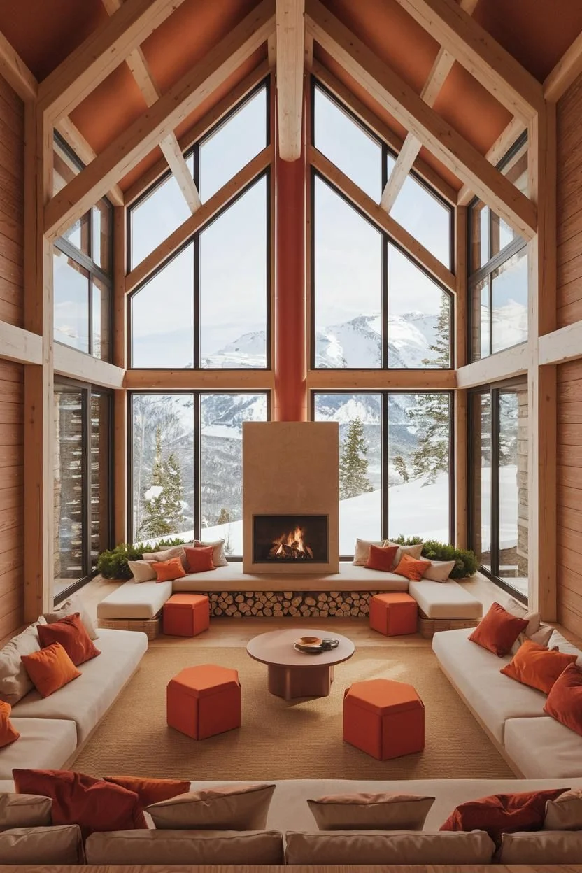 Hearthside Harmony in a Mountain Cabin