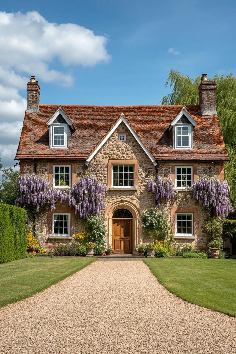 A Stone Cottage Draped in Cascading Blooms