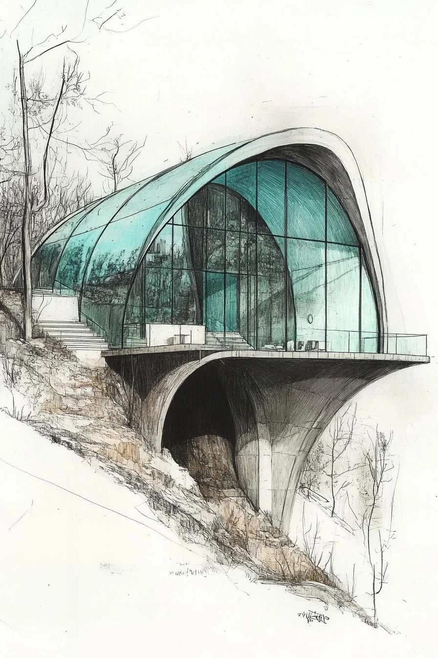 Futuristic Dwelling on a Cliffside