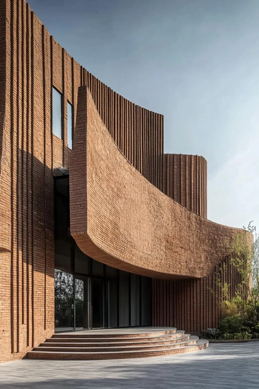 Curved Brick Facades Under Open Sky