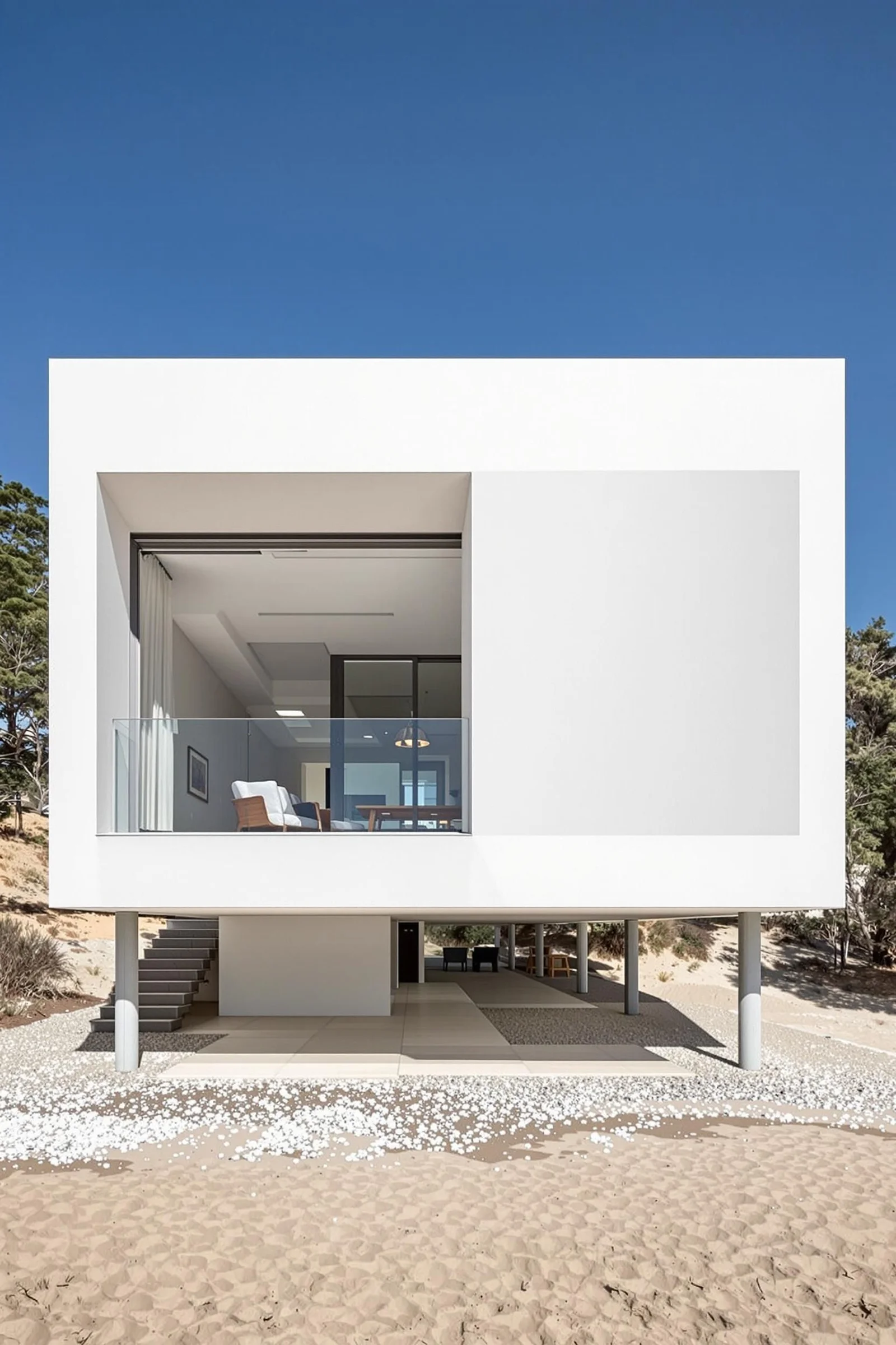 Boxy Beachfront Home Design