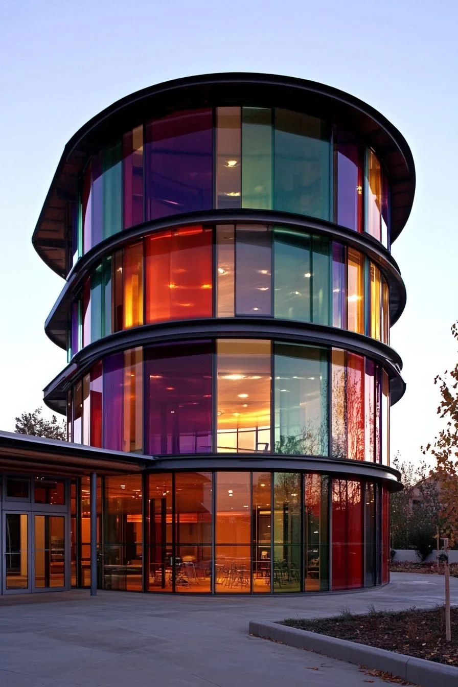 Rainbow-Toned Circular Tower Design
