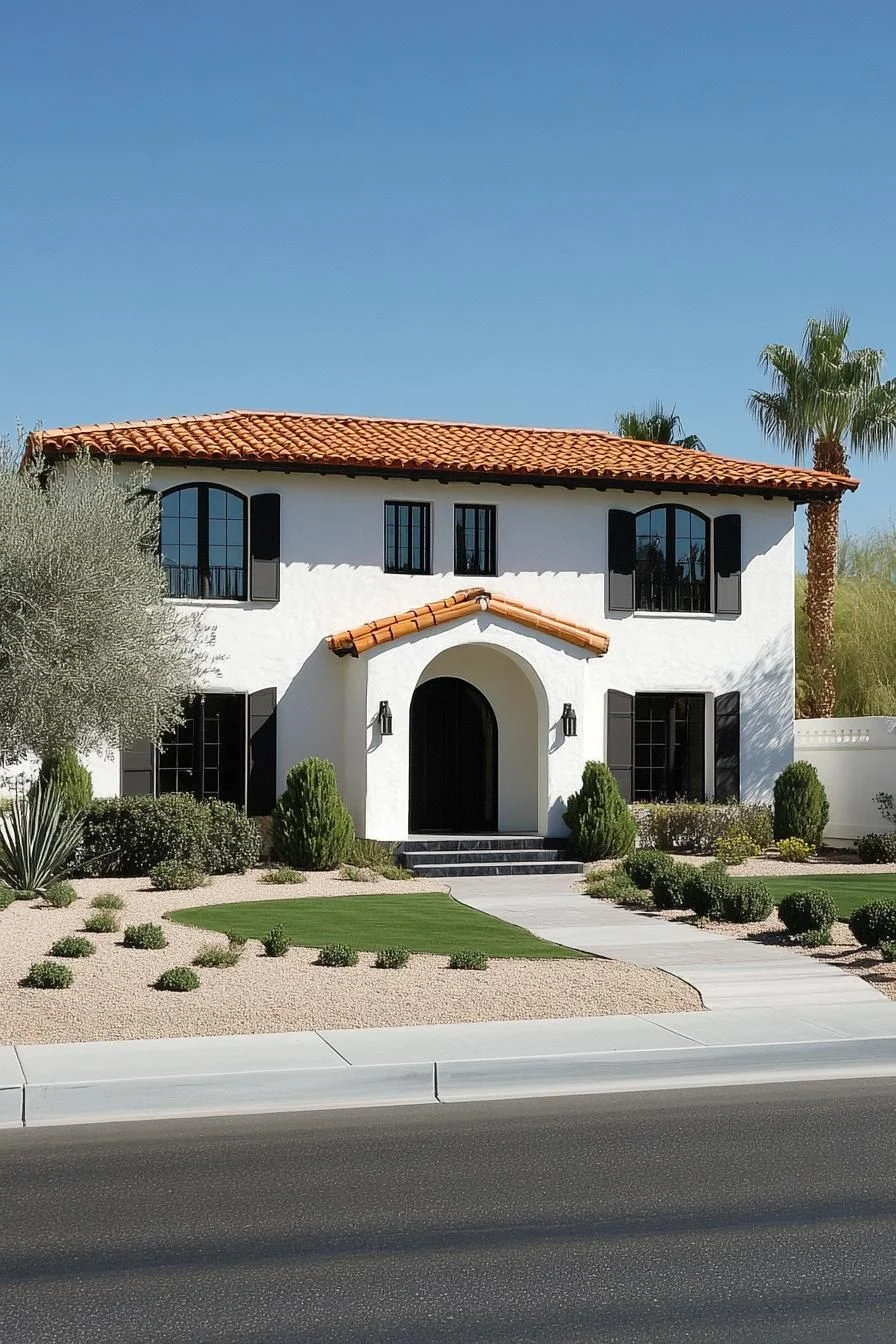 A Sunny Home Topped With Clay Tile
