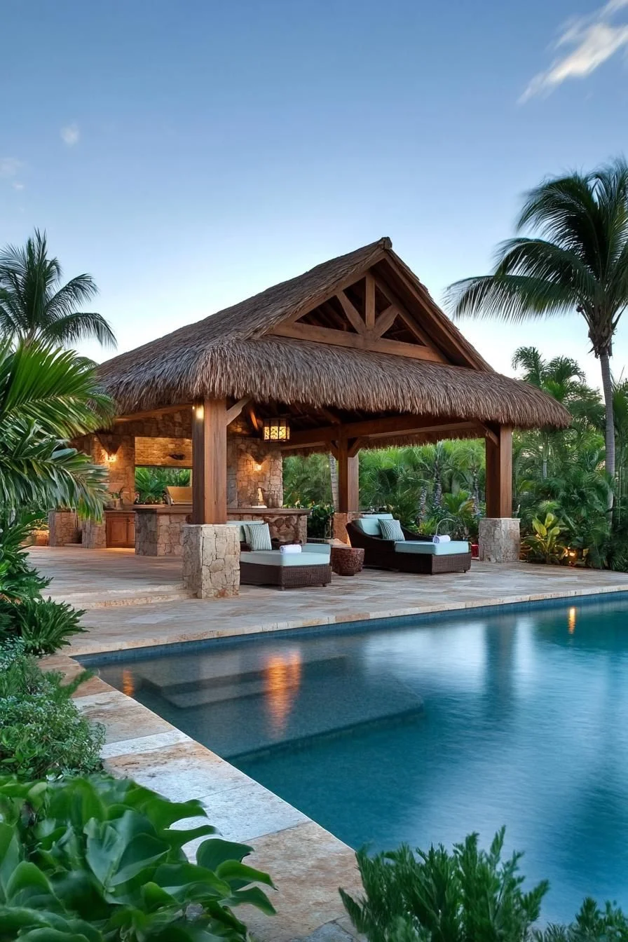 Thatched Tropical Pavilion Retreat