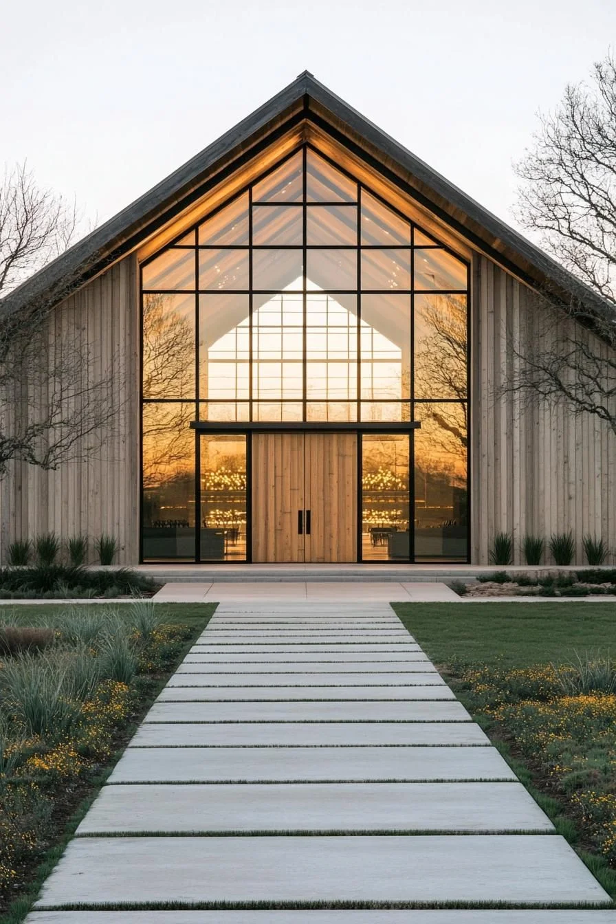 A Grand Glass-Wrapped Barn Home
