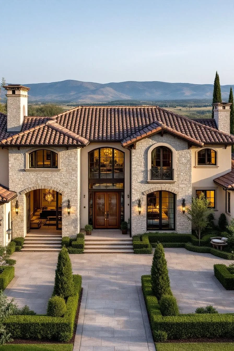 Stone Facade with a Dramatic Doorway