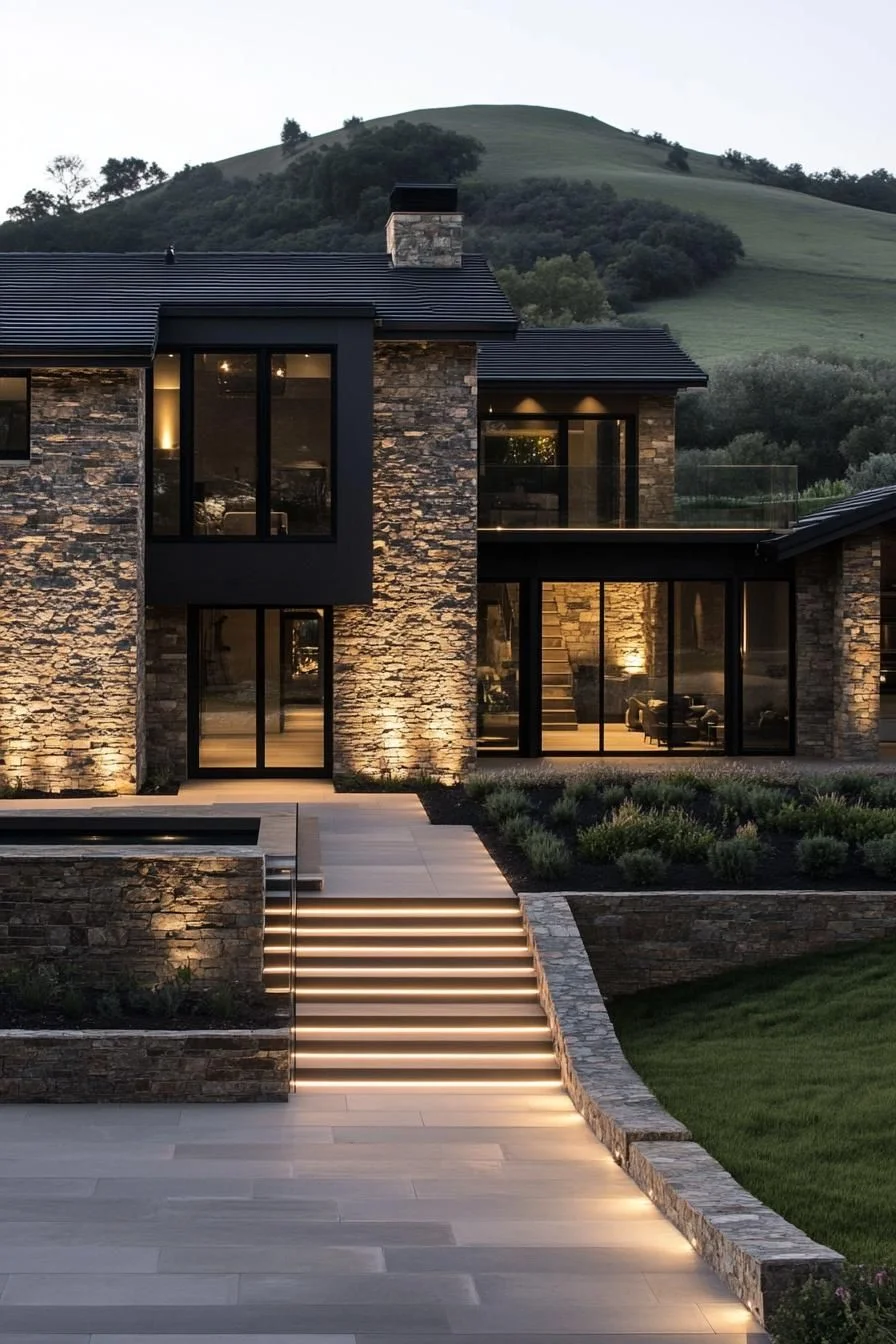Hillside Mansion with Modern Style
