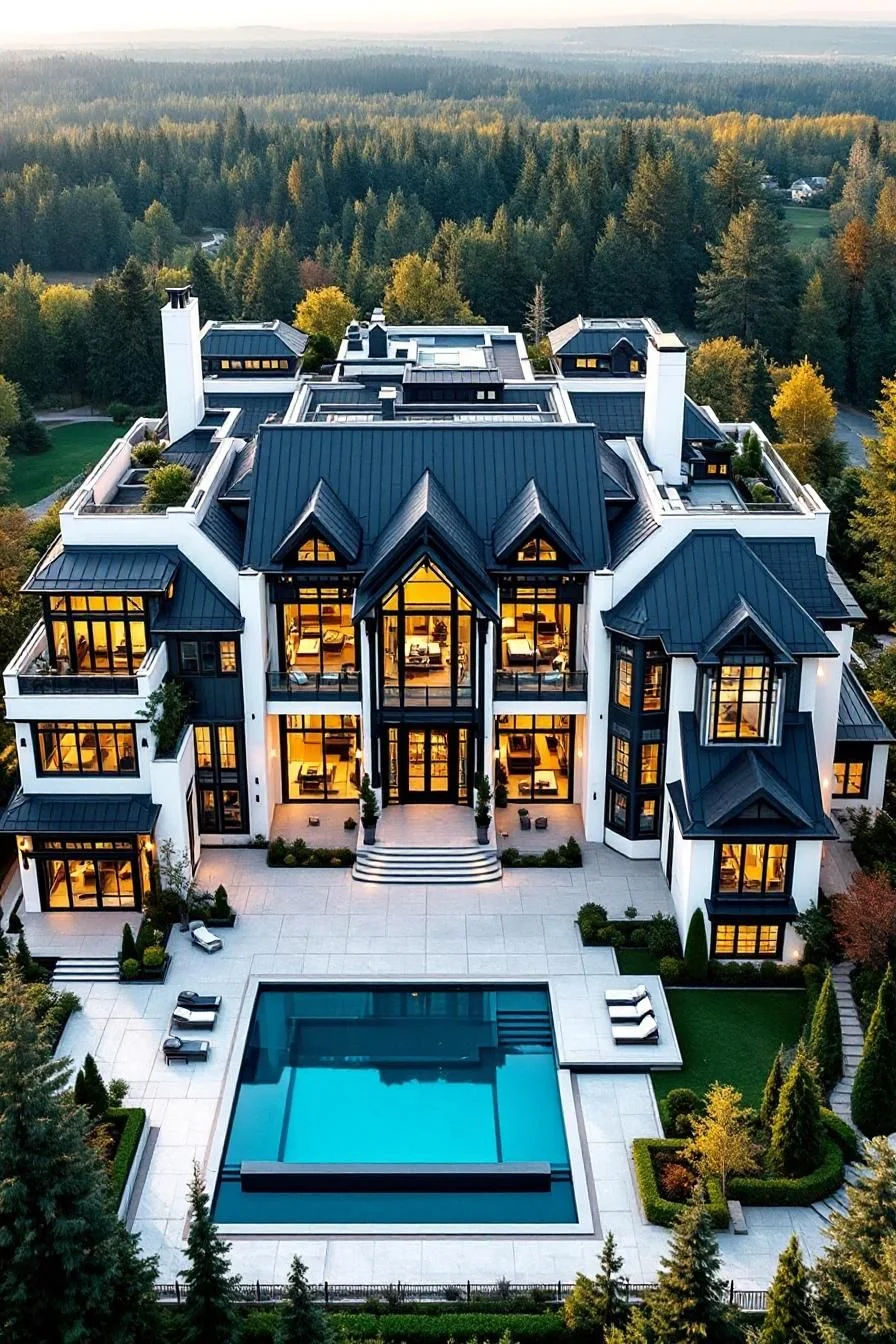 Glass Manor Under Midnight Skies