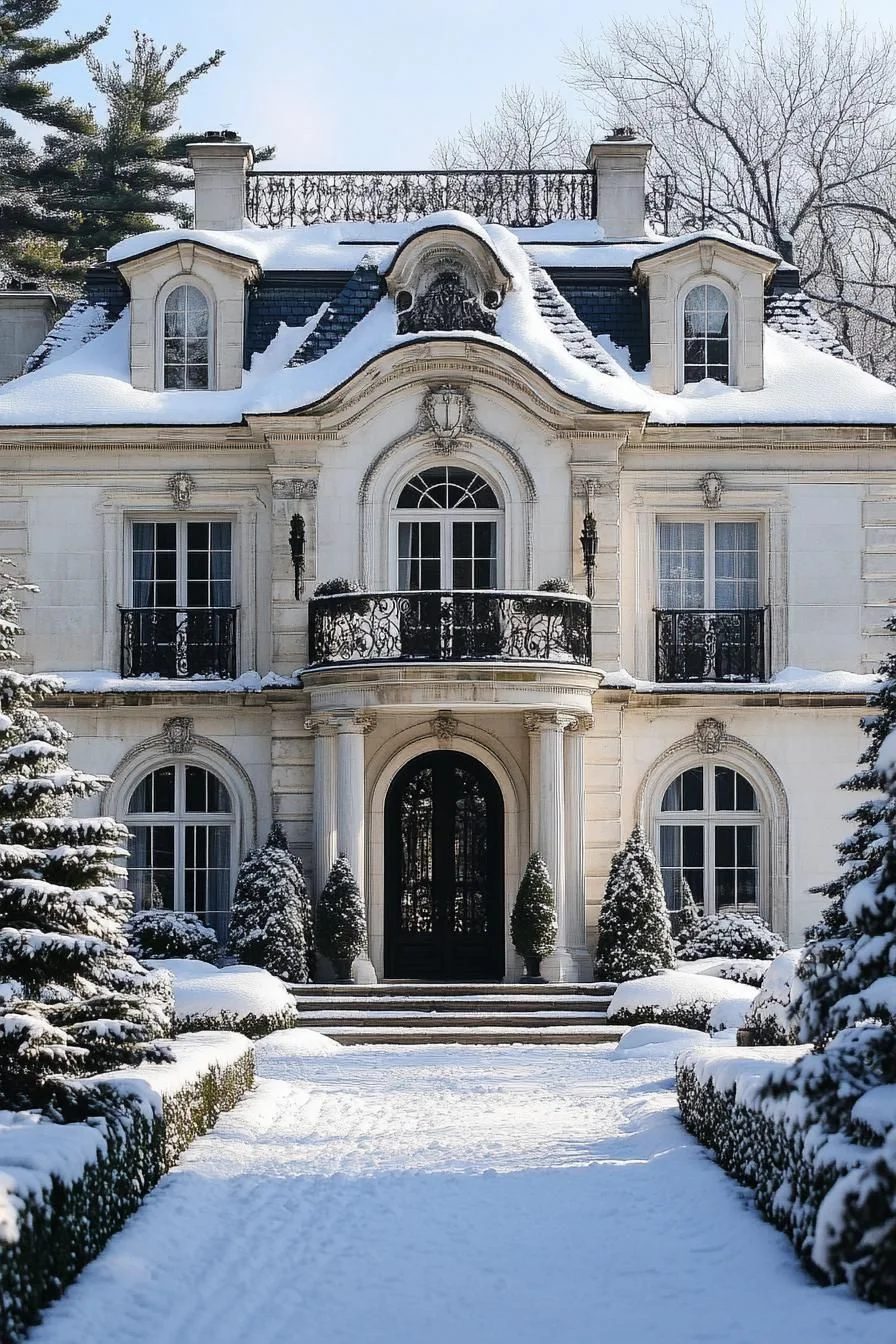 Snow-Dusted Elegant Estate
