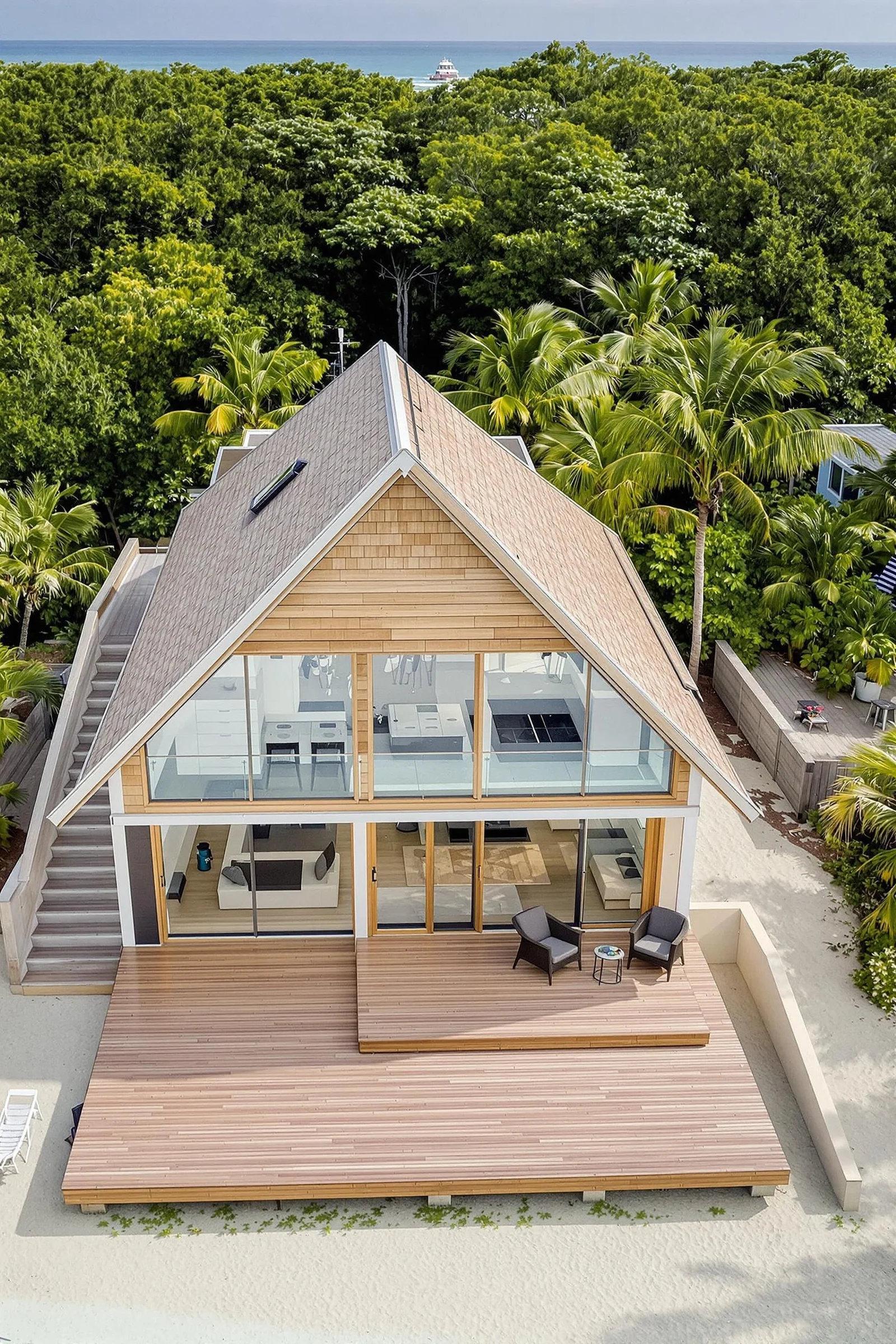 Peaceful Wood-Framed Beach Retreat