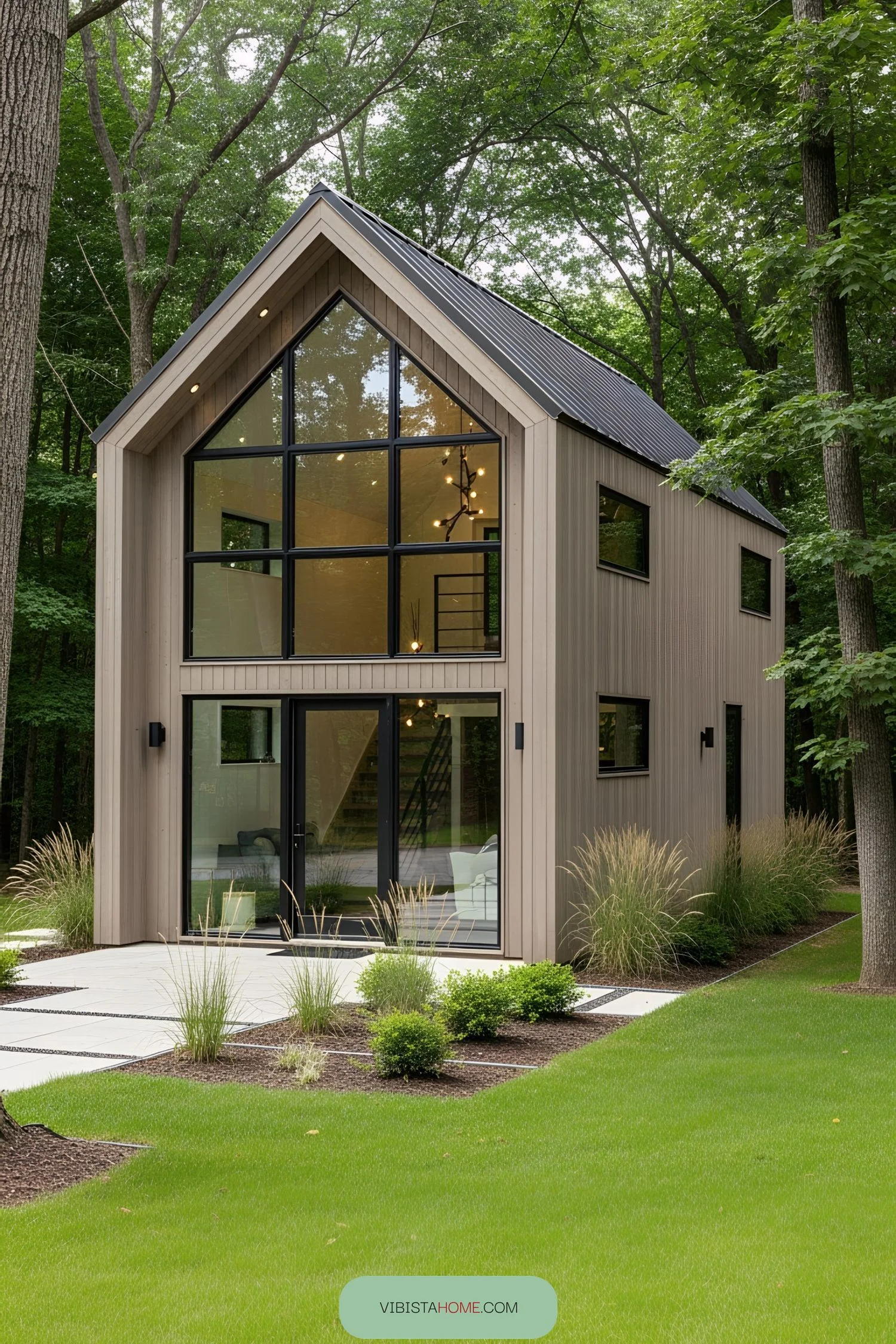 Forest Fort with Bold Glass Walls