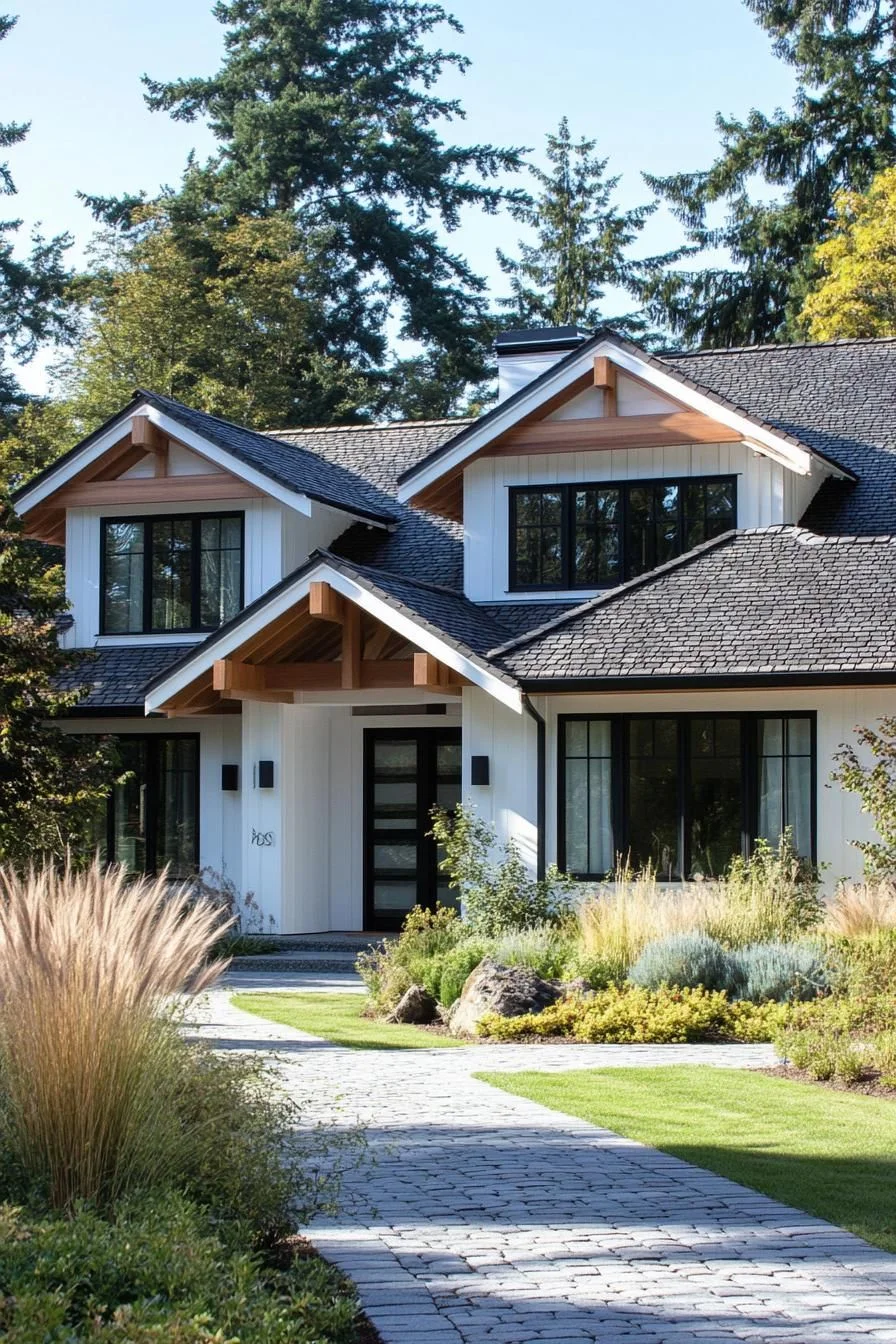 A Quirky Gabled Home Among Evergreens