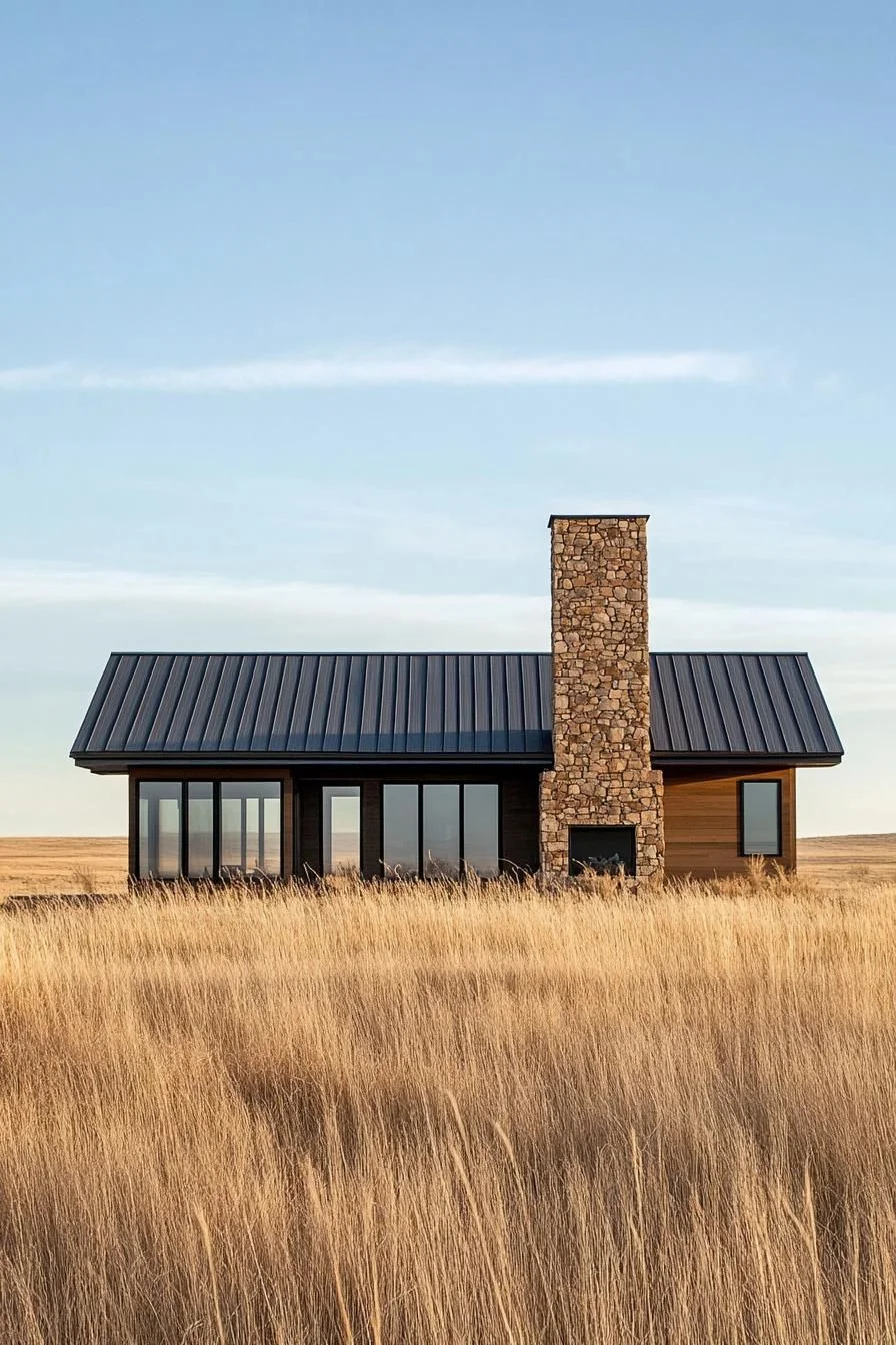 Rustic Stone Chimney With Sleek Metal Roof - photo 2