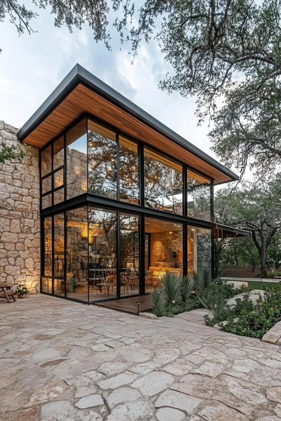 A Lively Mix of Glass and Stone