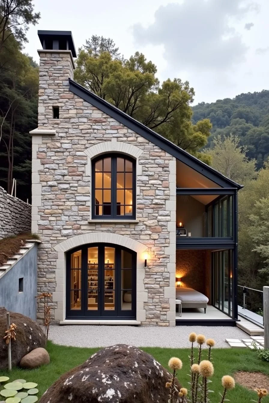 Stone Cottage Tucked in the Mountains