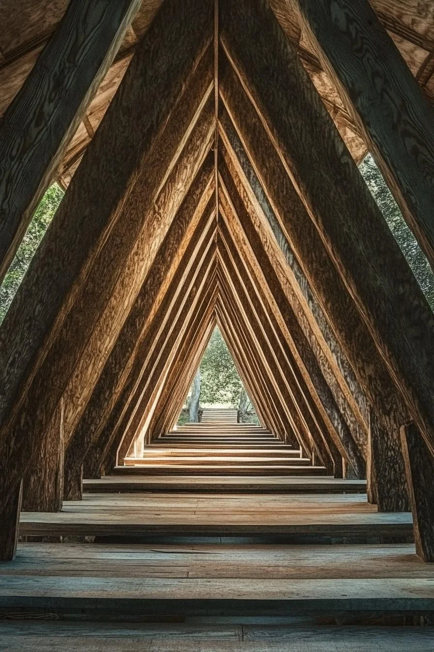 Triangular Wooden Woodland Path