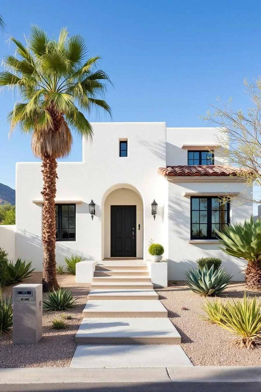 A Posh Desert Home With Palm Trees