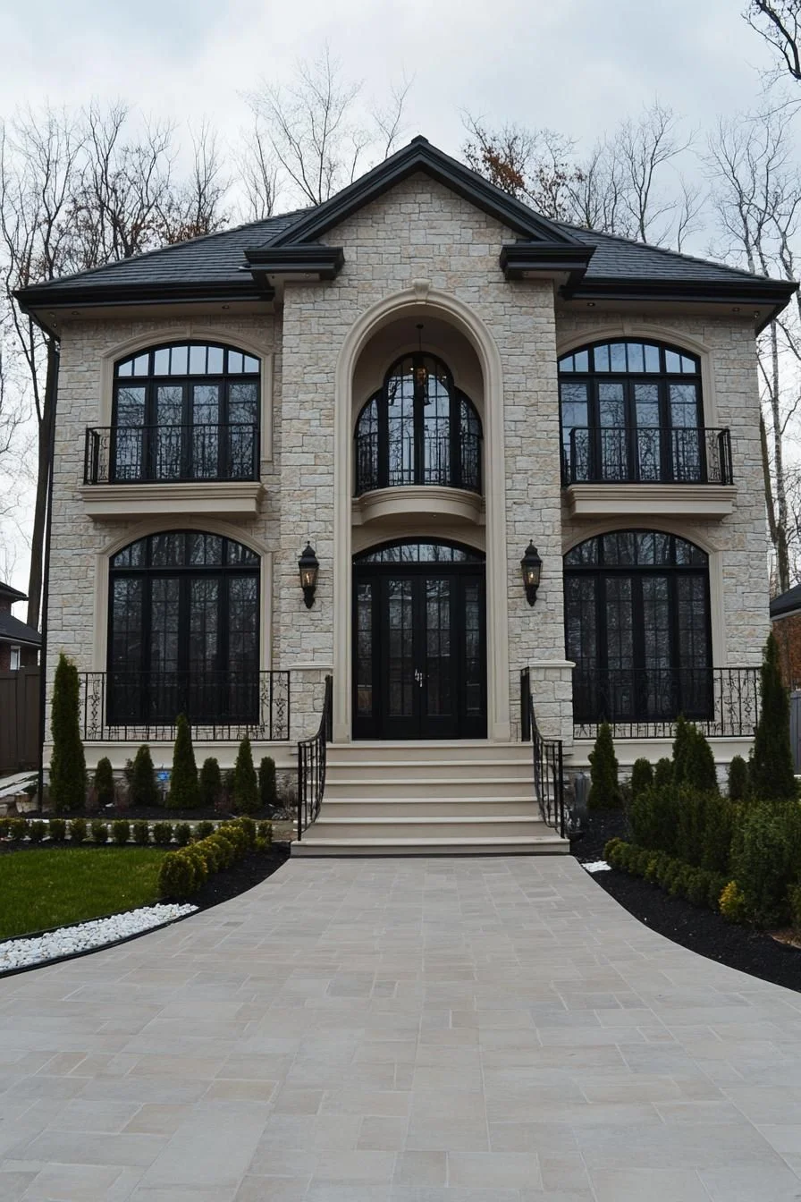 A Grand Stone Facade with a Modern Beat
