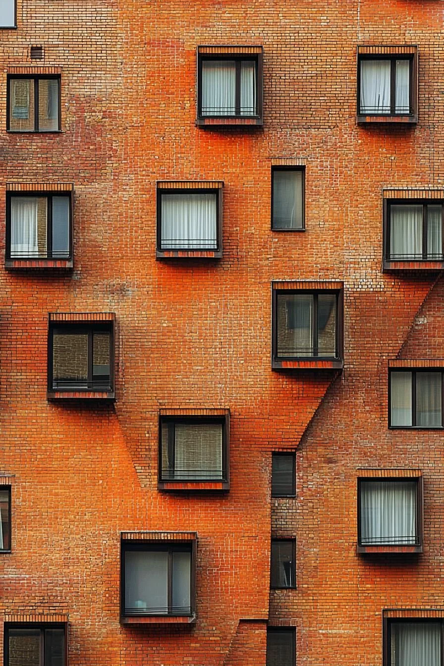 Brick Facade With Layered Windows