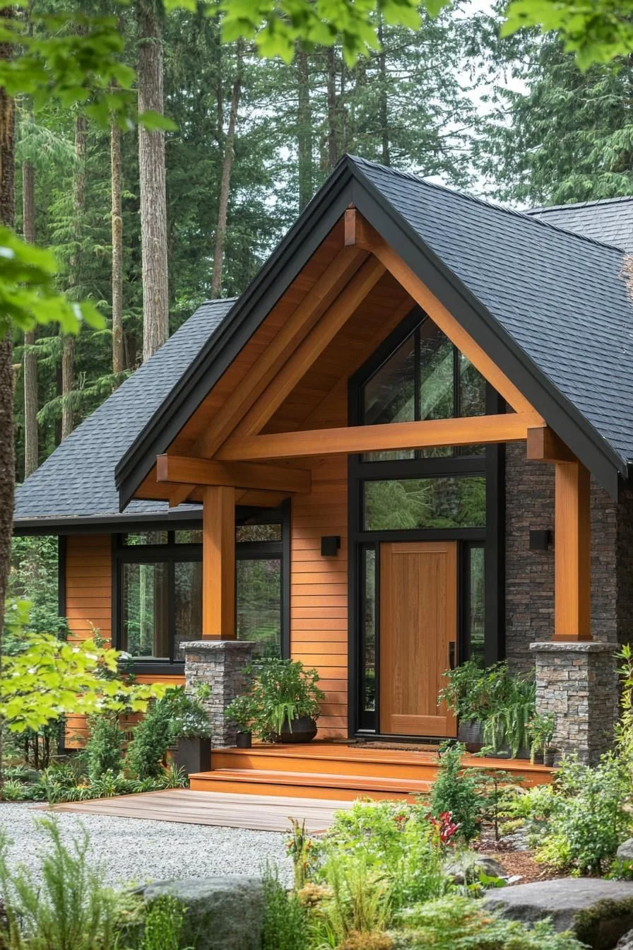 A Timber A-Frame Retreat in the Forest