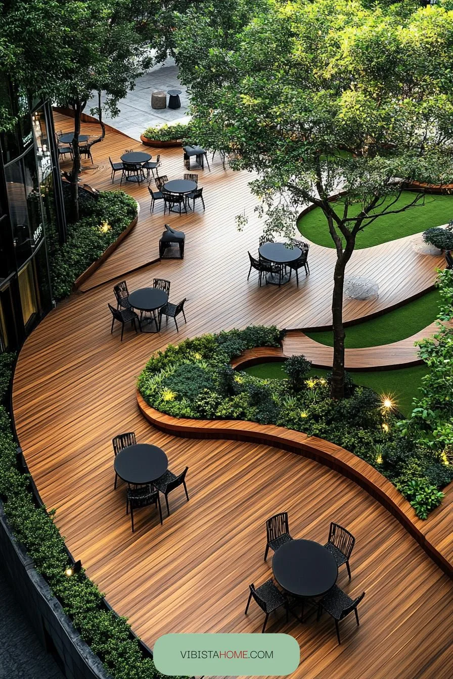 Winding Deck and Leaf Dance