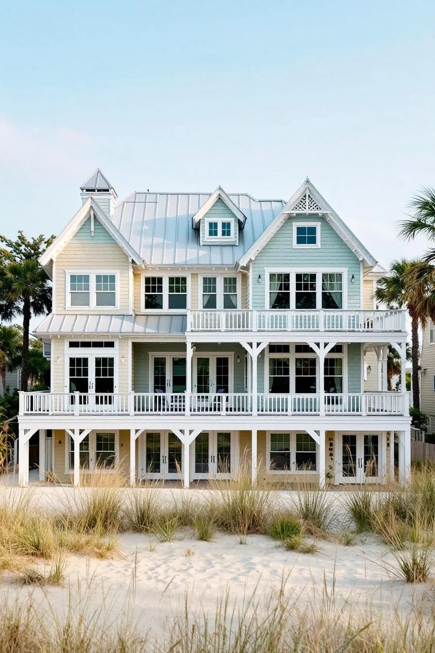 A Pastel-Toned Coastal House by the Dunes