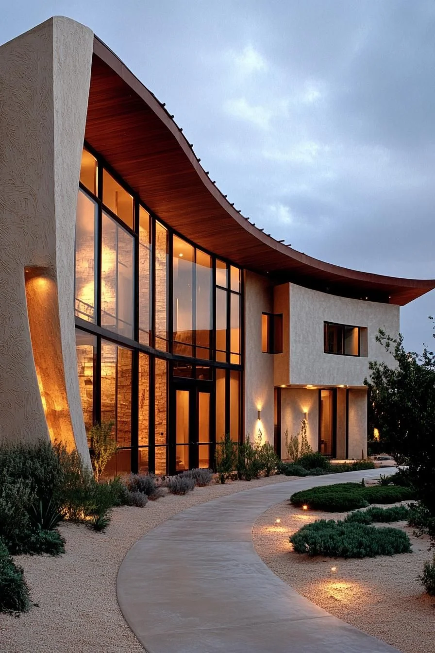 Curved Walls Wrap the Desert