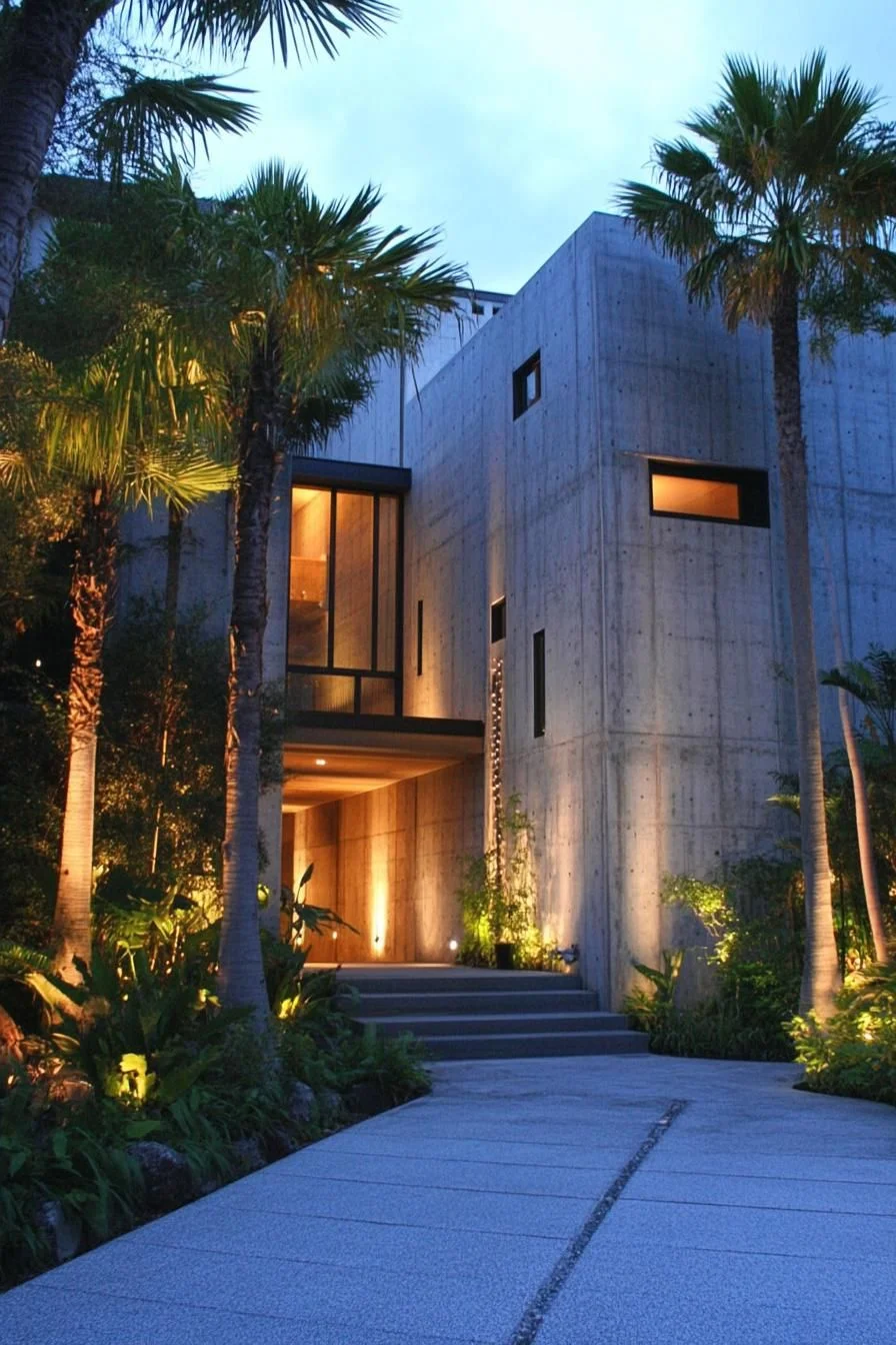 Concrete Cube Villa with Tropical Flair