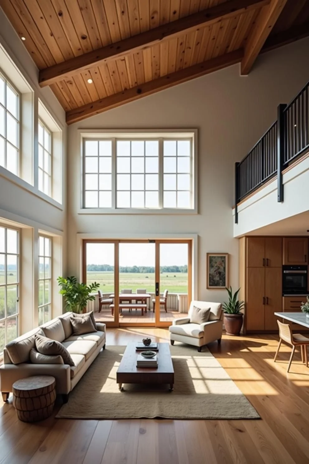 Rustic Loft Bathed in Sunlight