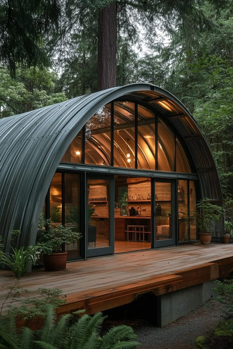 A Quaint Curved Home in the Tree Canopy