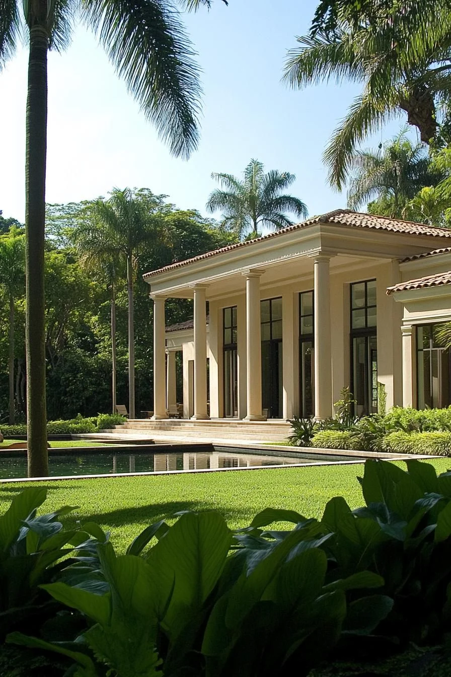 A Colonial Home With Tall Pillars