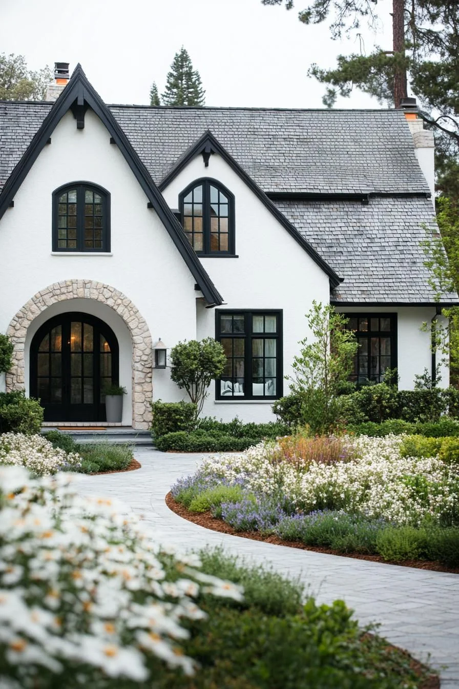 Gabled Splendor in a Floral Setting