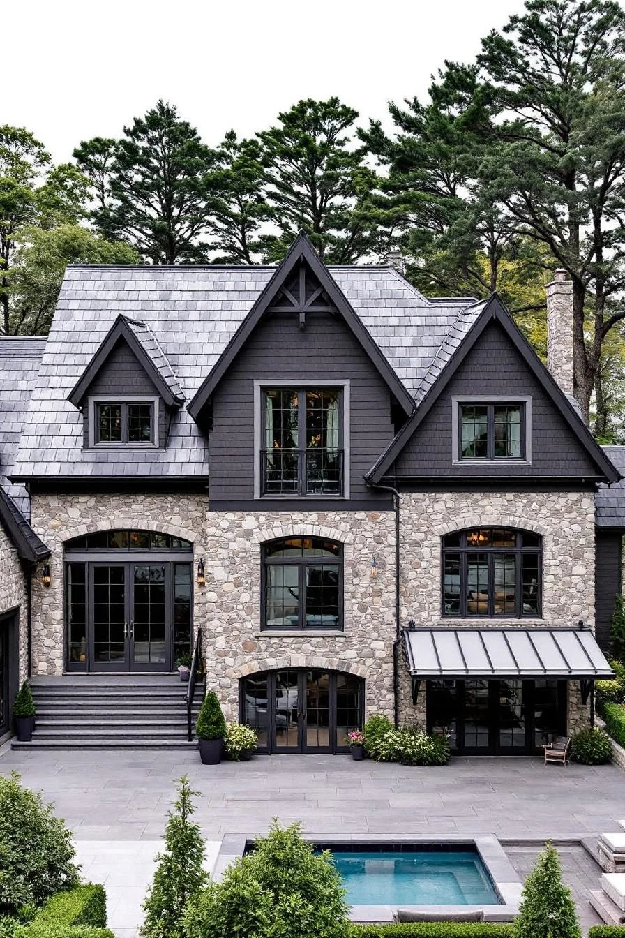 Stone Elegance Tucked Among Pines