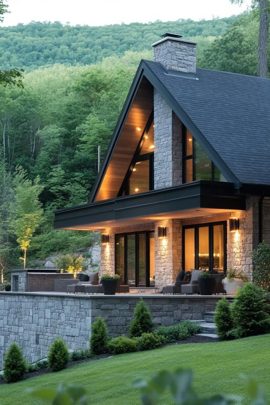 Stone Sanctuary with Rustic Elegance