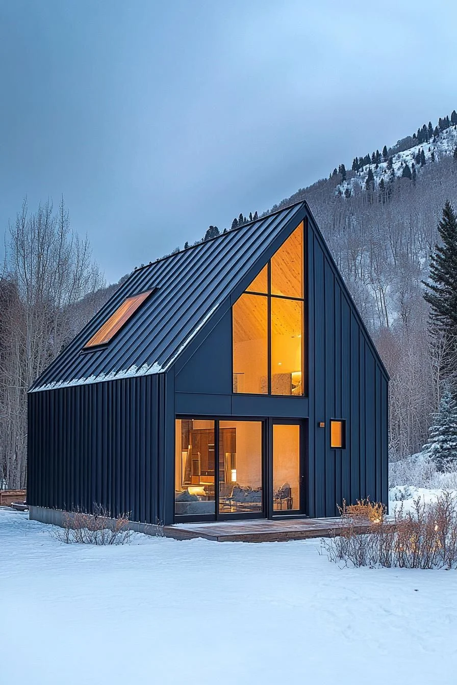 Dark Metal Home at Night